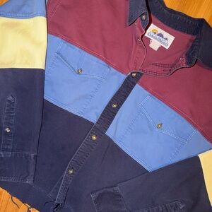 Western Vintage Colorblock Women's Button Up